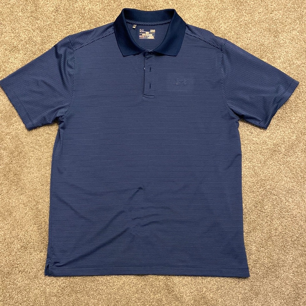Under Armour Navy Stripe Performance Polo